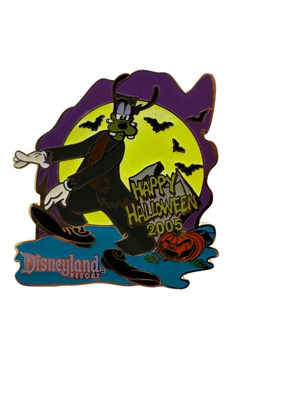 Disney Pin Happy Halloween 2005 Goofy Frankenstein Glow in the Dark LE 2000